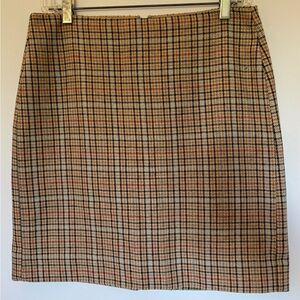 Banana Republic Plaid Skirt - Black, Brown, Red